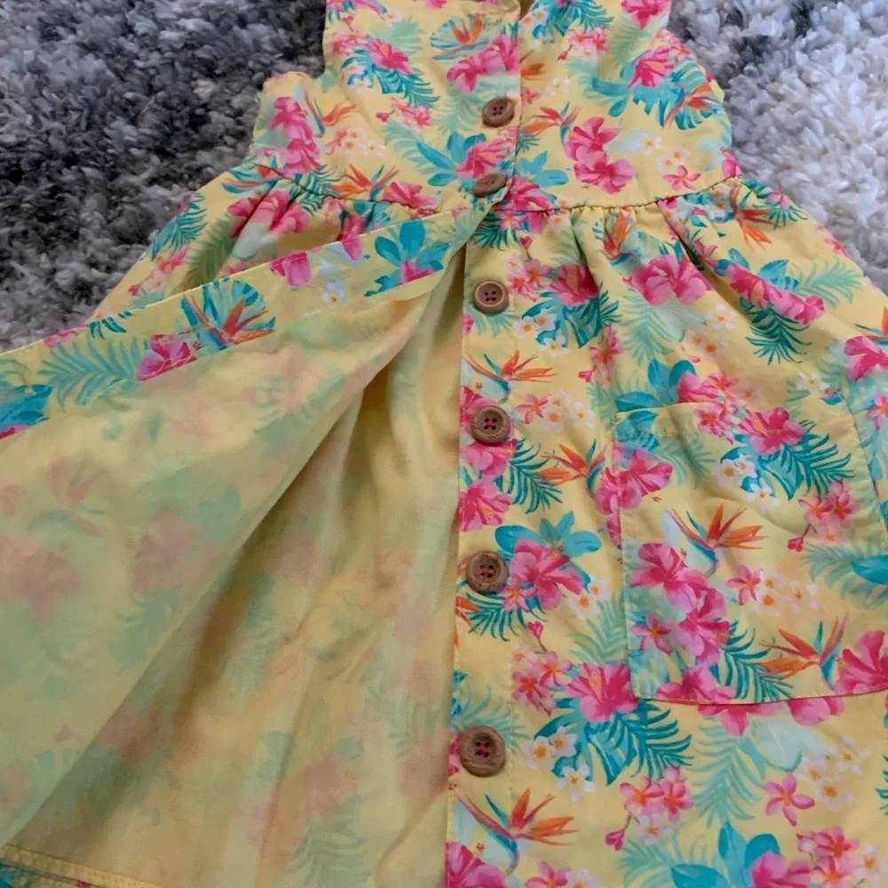 Penelope Mack Floral Sleeveless Button Down Dress Size 4T